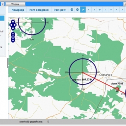 VMS Forester - map component with shown cameras line of sight